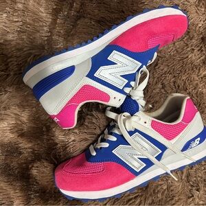 New Balance Women's Vibrant Pink and Blue Sneakers